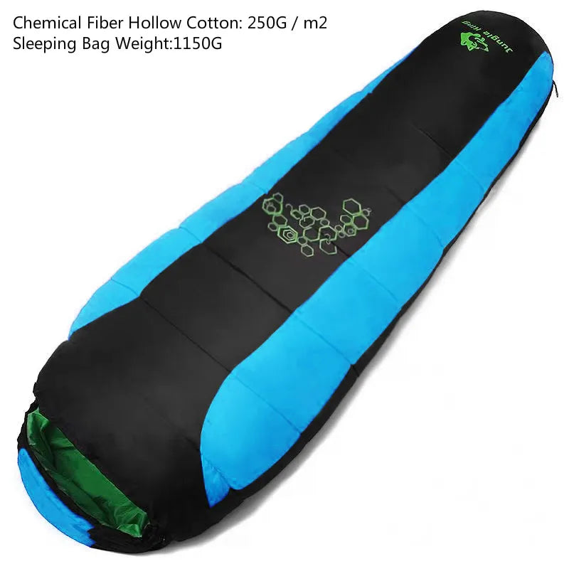 JUNGLE KING CY0901 850g 1850g New Thickening Fill Four Holes Cotton Sleeping Bag Outdoor Camping Mountaineering  Mummy  Movement