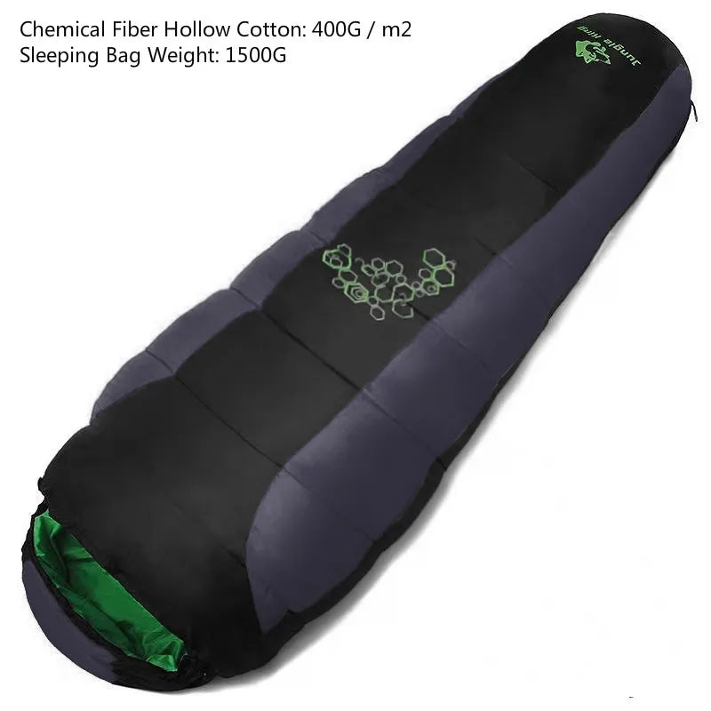 JUNGLE KING CY0901 850g 1850g New Thickening Fill Four Holes Cotton Sleeping Bag Outdoor Camping Mountaineering  Mummy  Movement