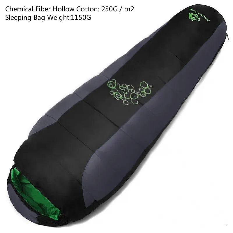 JUNGLE KING CY0901 850g 1850g New Thickening Fill Four Holes Cotton Sleeping Bag Outdoor Camping Mountaineering  Mummy  Movement