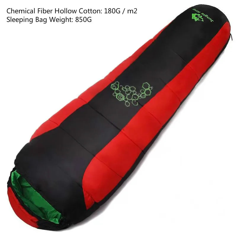 JUNGLE KING CY0901 850g 1850g New Thickening Fill Four Holes Cotton Sleeping Bag Outdoor Camping Mountaineering  Mummy  Movement
