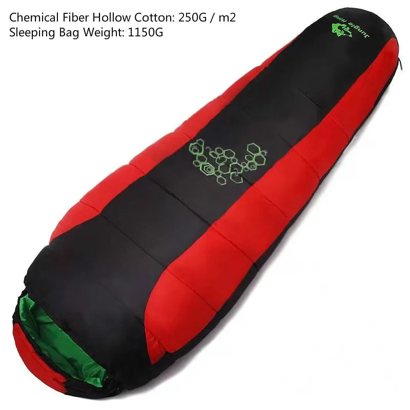 JUNGLE KING CY0901 850g 1850g New Thickening Fill Four Holes Cotton Sleeping Bag Outdoor Camping Mountaineering  Mummy  Movement
