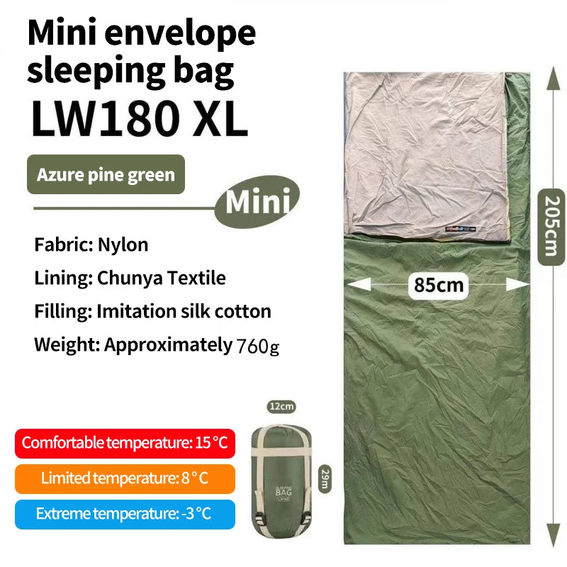 Ultralight Outdoor Camping Compact Adult Sleeping Bag Travel Washable Down Cotton Insulation Dirt-Resistant Portable Waterproof