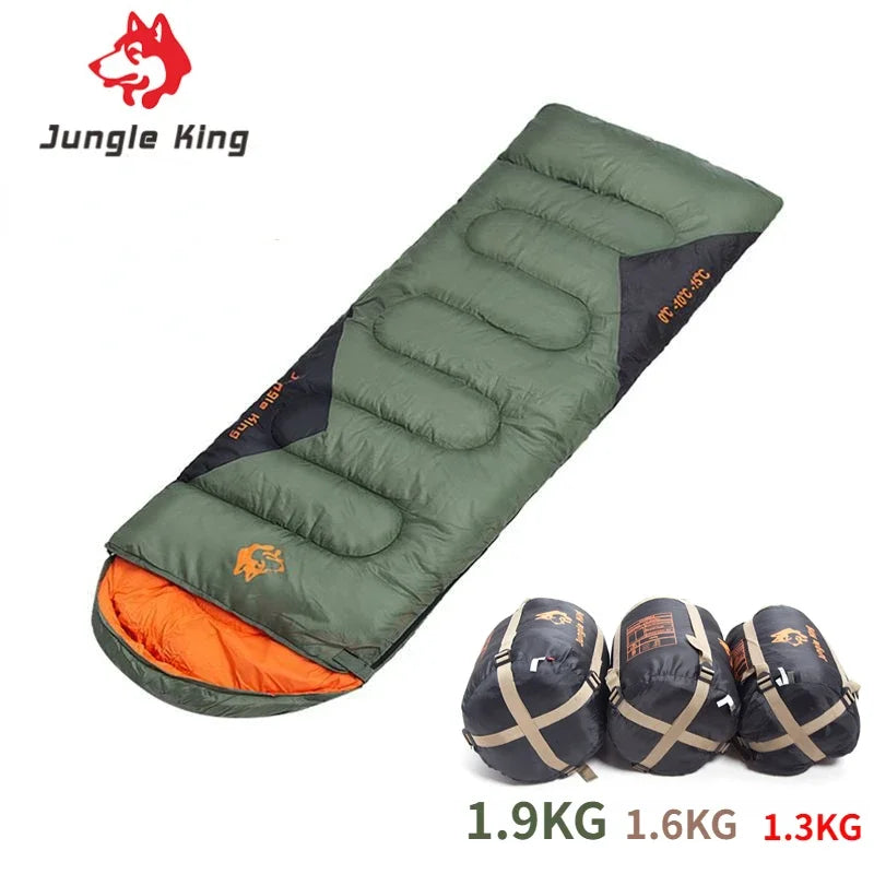 JUNGLEKING CY0904 Ultralight Waterproof 4-Season Warm Sleeping Bag for Outdoor Hiking Camping Envelope Style Backpacking Bag