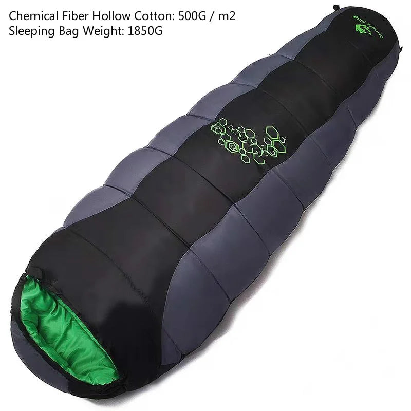 JUNGLE KING CY0901 850g 1850g New Thickening Fill Four Holes Cotton Sleeping Bag Outdoor Camping Mountaineering  Mummy  Movement