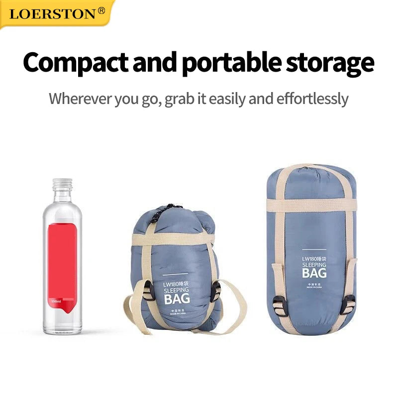 Ultralight Outdoor Camping Compact Adult Sleeping Bag Travel Washable Down Cotton Insulation Dirt-Resistant Portable Waterproof